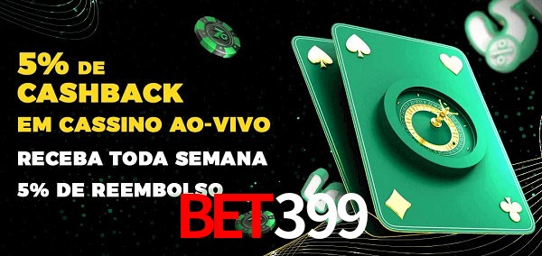 Promoções do cassino ao Vivo bet399